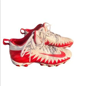 Nike cleats, red & white, Men’s 7.5